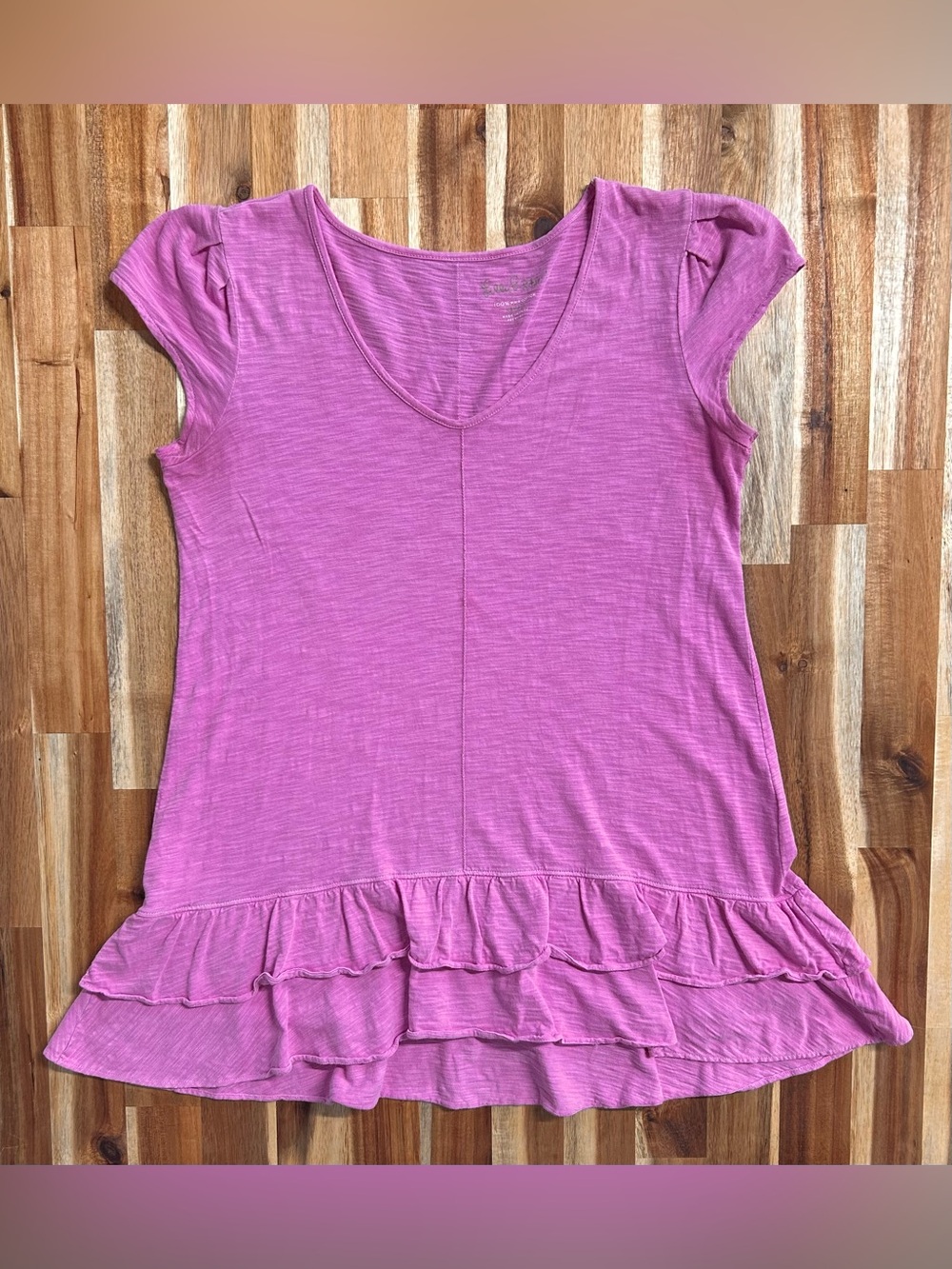 Lilly Pulitzer 100% Pima Cotton Short Sleeve Peplum Everyday Blouse XS
